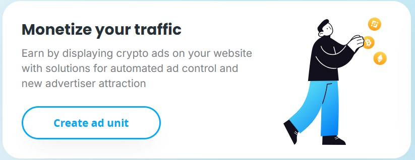 The first crypto & bitcoin advertising network in the market
